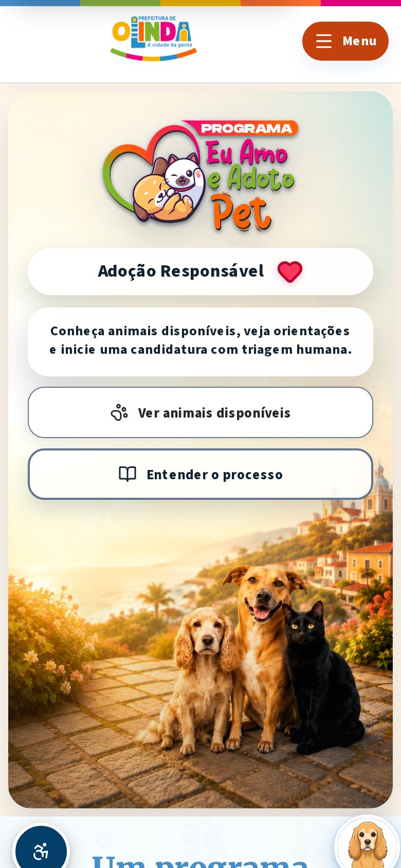 Home do portal em celular